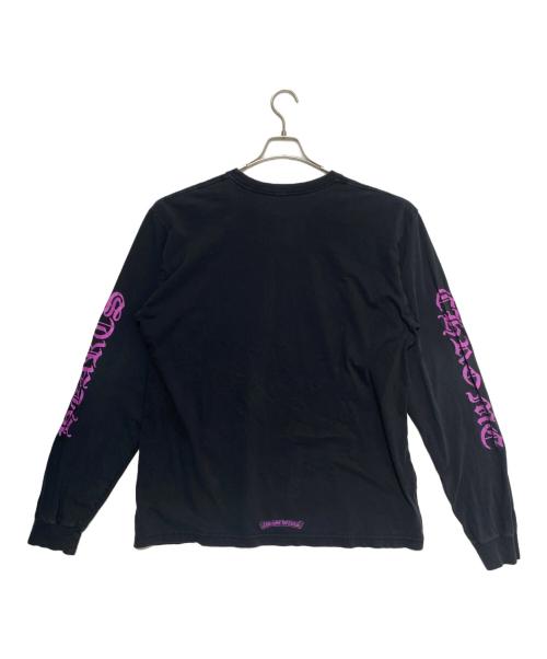 CHROME HEARTS（クロムハーツ）CHROME HEARTS (クロムハーツ) ネックロゴ長袖Tシャツ ブラック×パープル サイズ:XXLの古着・服飾アイテム