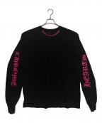 CHROME HEARTSクロムハーツ）の古着「ネックロゴ長袖Tシャツ」｜ブラック×ピンク