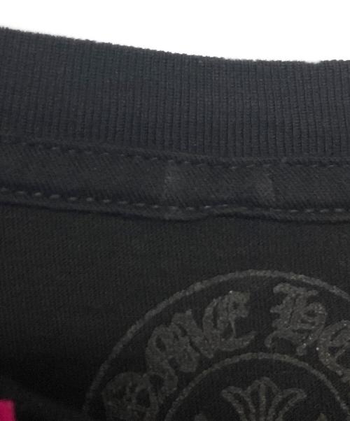 CHROME HEARTS（クロムハーツ）CHROME HEARTS (クロムハーツ) ネックロゴ長袖Tシャツ ブラック×ピンク サイズ:XLの古着・服飾アイテム