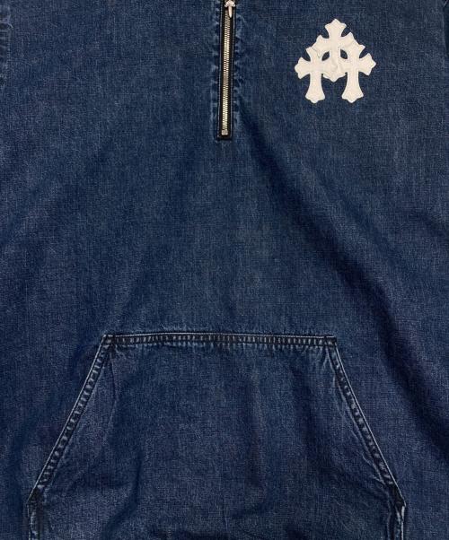 CHROME HEARTS（クロムハーツ）CHROME HEARTS (クロムハーツ) Leather Cemetery Triple Cross Denim Anorak Jacket ブルー サイズ:Lの古着・服飾アイテム