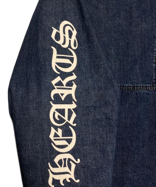 CHROME HEARTS（クロムハーツ）CHROME HEARTS (クロムハーツ) Leather Cemetery Triple Cross Denim Anorak Jacket ブルー サイズ:Lの古着・服飾アイテム