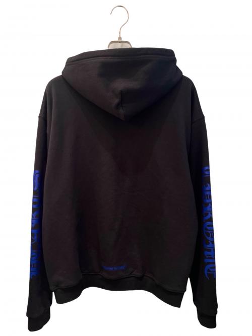 CHROME HEARTS（クロムハーツ）CHROME HEARTS (クロムハーツ) Vertical Logo FU Hood Hoodie ブラック×ブルー サイズ:Lの古着・服飾アイテム