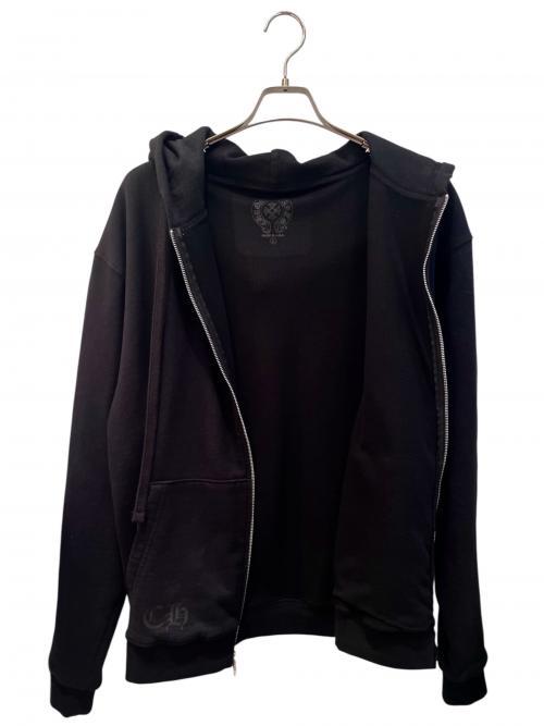 CHROME HEARTS（クロムハーツ）CHROME HEARTS (クロムハーツ) Vertical Logo FU Hood Hoodie ブラック×ブルー サイズ:Lの古着・服飾アイテム