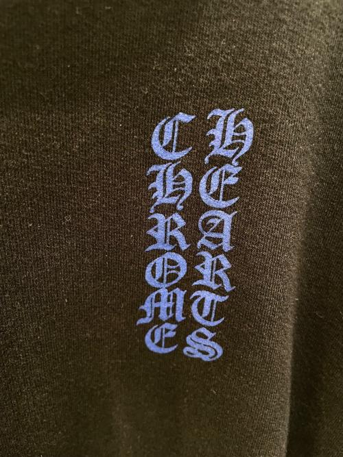 CHROME HEARTS（クロムハーツ）CHROME HEARTS (クロムハーツ) Vertical Logo FU Hood Hoodie ブラック×ブルー サイズ:Lの古着・服飾アイテム