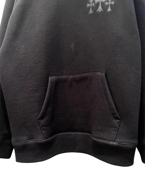 CHROME HEARTS（クロムハーツ）CHROME HEARTS (クロムハーツ) Y NOT CH LOGO CEMETERY CROSS 7-11 HOODIE PULLOVER ブラック サイズ:XLの古着・服飾アイテム