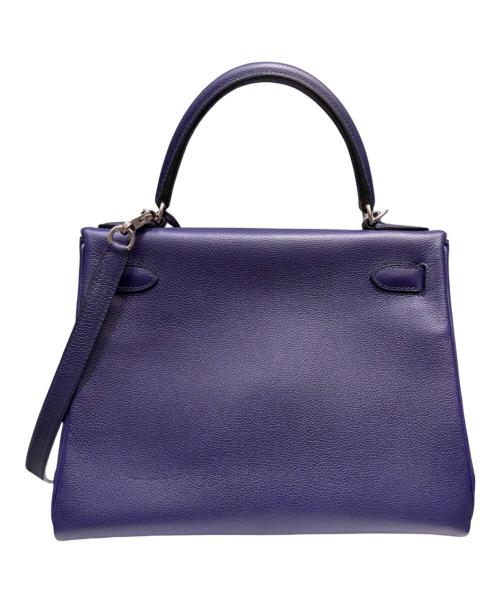 HERMES（エルメス）HERMES (エルメス) ケリー28 内縫い ヴェルソ/シルバー金具/エバーカラー/ブルーアンクル×ブルーゼリージュ/D刻印/2019年 ブルーアンクル×ブルーゼリージュ サイズ:28の古着・服飾アイテム