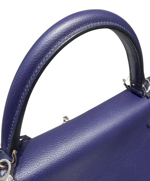 HERMES（エルメス）HERMES (エルメス) ケリー28 内縫い ヴェルソ/シルバー金具/エバーカラー/ブルーアンクル×ブルーゼリージュ/D刻印/2019年 ブルーアンクル×ブルーゼリージュ サイズ:28の古着・服飾アイテム
