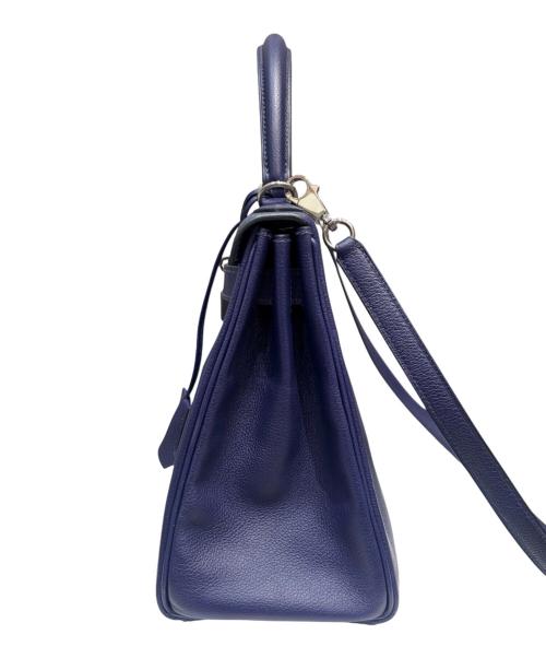HERMES（エルメス）HERMES (エルメス) ケリー28 内縫い ヴェルソ/シルバー金具/エバーカラー/ブルーアンクル×ブルーゼリージュ/D刻印/2019年 ブルーアンクル×ブルーゼリージュ サイズ:28の古着・服飾アイテム