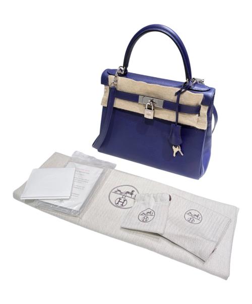 HERMES（エルメス）HERMES (エルメス) ケリー28 内縫い ヴェルソ/シルバー金具/エバーカラー/ブルーアンクル×ブルーゼリージュ/D刻印 ブルーアンクル×ブルーゼリージュ サイズ:28の古着・服飾アイテム