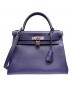 HERMES（エルメス）の古着「ケリー28 内縫い ヴェルソ/シルバー金具/エバーカラー/ブルーアンクル×ブルーゼリージュ/D刻印/2019年」｜ブルーアンクル×ブルーゼリージュ