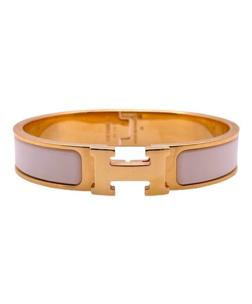 HERMES（エルメス）HERMES (エルメス) クリックH エナメルブレスレット ゴールド×ホワイトの古着・服飾アイテム