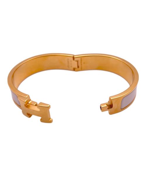 HERMES（エルメス）HERMES (エルメス) クリックH エナメルブレスレット ゴールド×ホワイトの古着・服飾アイテム