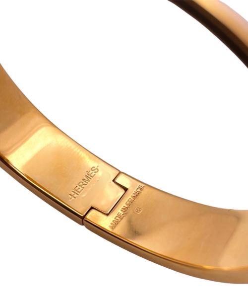 HERMES（エルメス）HERMES (エルメス) クリックH エナメルブレスレット ゴールド×ホワイトの古着・服飾アイテム