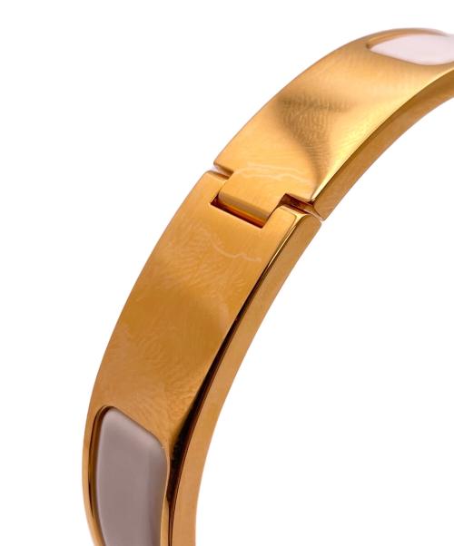HERMES（エルメス）HERMES (エルメス) クリックH エナメルブレスレット ゴールド×ホワイトの古着・服飾アイテム