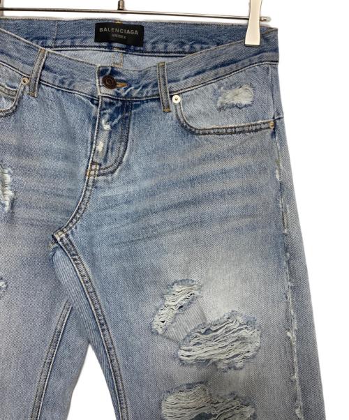 BALENCIAGA（バレンシアガ）BALENCIAGA (バレンシアガ) ローライズダメージデニムパンツ スカイブルー サイズ:Sの古着・服飾アイテム