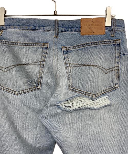 BALENCIAGA（バレンシアガ）BALENCIAGA (バレンシアガ) ローライズダメージデニムパンツ スカイブルー サイズ:Sの古着・服飾アイテム
