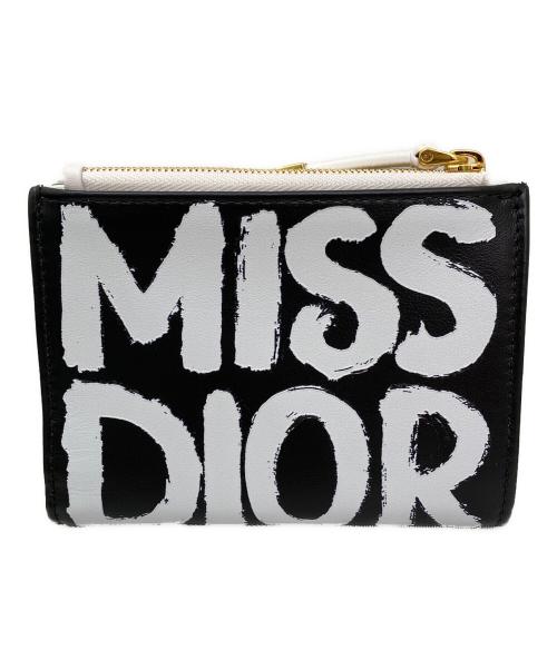 Christian Dior（クリスチャン ディオール）Christian Dior (クリスチャン ディオール) DAHLIA ウォレット ブラック×ホワイトの古着・服飾アイテム