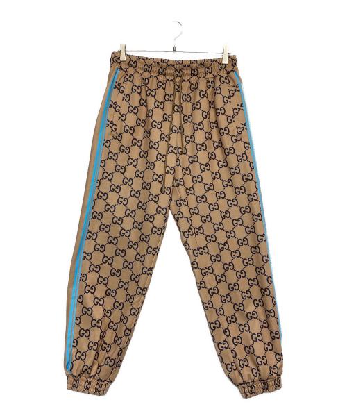 GUCCI（グッチ）GUCCI (グッチ) GGプリントテクニカルジャージジョギングパンツ ベージュ サイズ:Mの古着・服飾アイテム