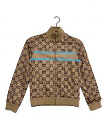 GUCCI（グッチ）の古着「GGプリントテクニカルジャージートラックジャケット」｜ベージュ