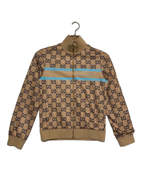 GUCCI（グッチ）GUCCI (グッチ) GGプリントテクニカルジャージートラックジャケット ベージュ サイズ:Sの古着・服飾アイテム