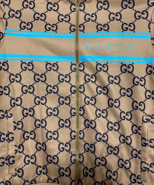 GUCCI（グッチ）GUCCI (グッチ) GGプリントテクニカルジャージートラックジャケット ベージュ サイズ:Sの古着・服飾アイテム