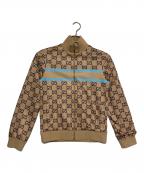 GUCCIグッチ）の古着「GGプリントテクニカルジャージートラックジャケット」｜ベージュ