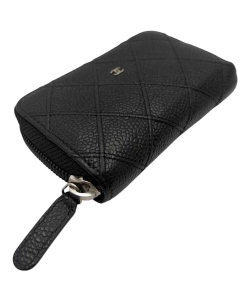 CHANEL（シャネル）CHANEL (シャネル) マトラッセ ジップコインケース ブラックの古着・服飾アイテム