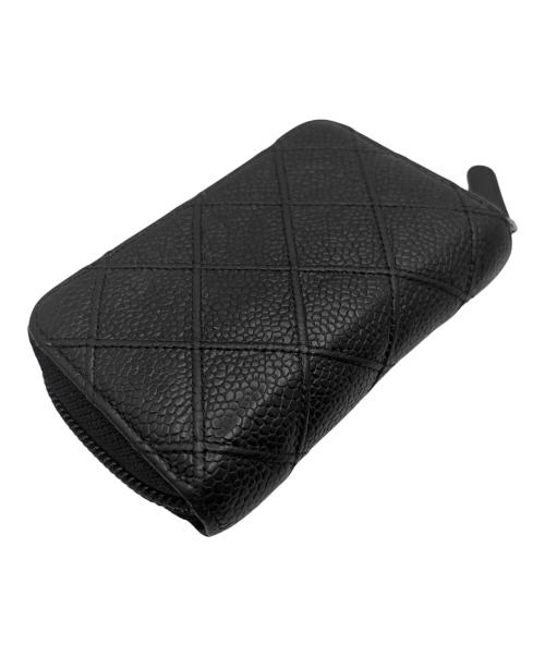 CHANEL（シャネル）CHANEL (シャネル) マトラッセ ジップコインケース ブラックの古着・服飾アイテム