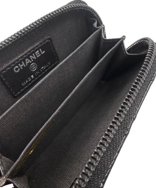 CHANEL（シャネル）CHANEL (シャネル) マトラッセ ジップコインケース ブラックの古着・服飾アイテム
