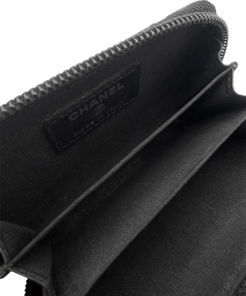 CHANEL（シャネル）CHANEL (シャネル) マトラッセ ジップコインケース ブラックの古着・服飾アイテム