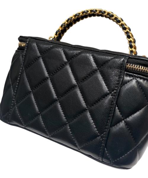 CHANEL（シャネル）CHANEL (シャネル) バニティバッグ ブラック×ゴールド金具の古着・服飾アイテム