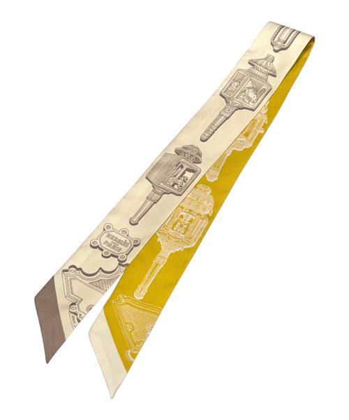 HERMES（エルメス）HERMES (エルメス) ツイリー / メルヴェイユーズ・ランタン オフホワイト×イエローの古着・服飾アイテム