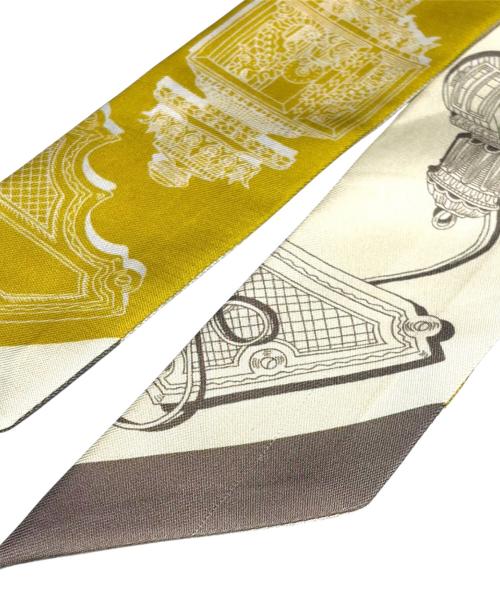 HERMES（エルメス）HERMES (エルメス) ツイリー / メルヴェイユーズ・ランタン オフホワイト×イエローの古着・服飾アイテム