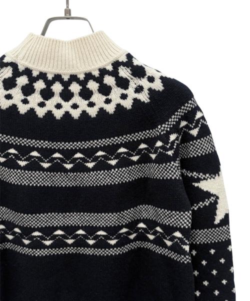 Christian Dior（クリスチャン ディオール）Christian Dior (クリスチャン ディオール) ノルディック柄ハイネックニット ネイビー サイズ:36の古着・服飾アイテム