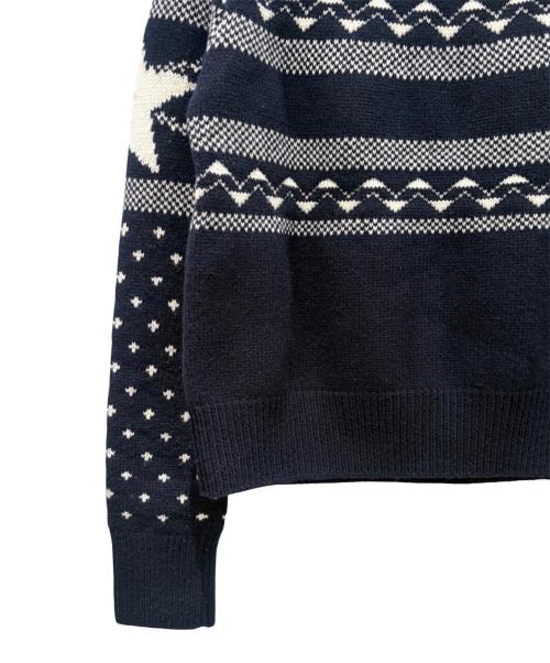 Christian Dior（クリスチャン ディオール）Christian Dior (クリスチャン ディオール) ノルディック柄ハイネックニット ネイビー サイズ:36の古着・服飾アイテム