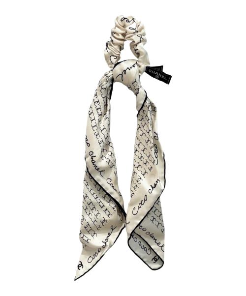 CHANEL（シャネル）CHANEL (シャネル) スカーフシュシュ ブラック×ホワイトの古着・服飾アイテム