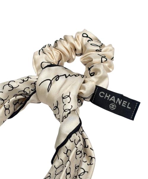 CHANEL（シャネル）CHANEL (シャネル) スカーフシュシュ ブラック×ホワイトの古着・服飾アイテム