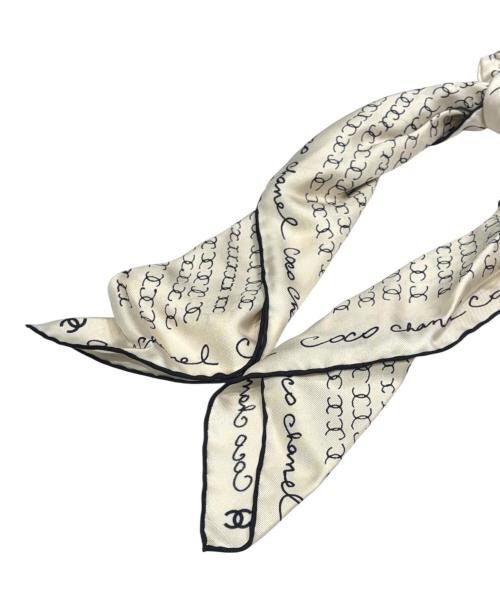 CHANEL（シャネル）CHANEL (シャネル) スカーフシュシュ ブラック×ホワイトの古着・服飾アイテム