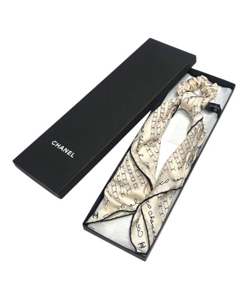CHANEL（シャネル）CHANEL (シャネル) スカーフシュシュ ブラック×ホワイトの古着・服飾アイテム