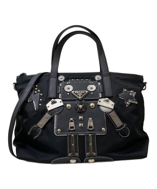 PRADA（プラダ）PRADA (プラダ) テスート ロボット2WAYトートバッグ ブラックの古着・服飾アイテム