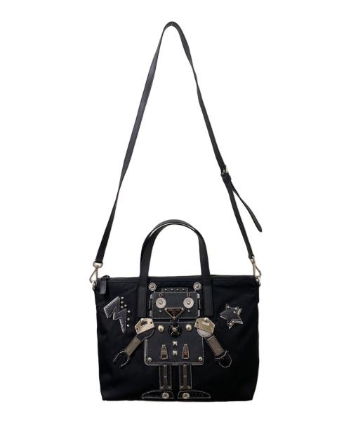 PRADA（プラダ）PRADA (プラダ) テスート ロボット2WAYトートバッグ ブラックの古着・服飾アイテム