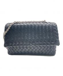 BOTTEGA VENETA（ボッテガベネタ）の古着「イントレチャートオリンピアーバッグ」｜ブラック