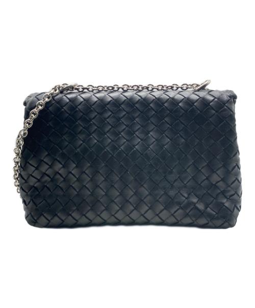 BOTTEGA VENETA（ボッテガベネタ）BOTTEGA VENETA (ボッテガベネタ) イントレチャートオリンピアーバッグ ブラックの古着・服飾アイテム