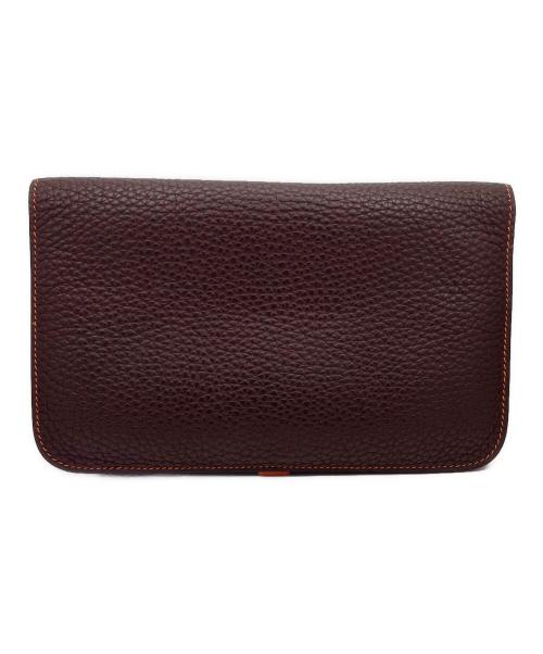 HERMES（エルメス）HERMES (エルメス) ドゴンGM/長財布/□I刻印/2005年 ブラウン×オレンジの古着・服飾アイテム