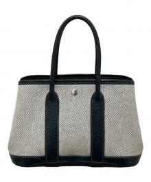 HERMES（エルメス）の古着「ガーデンパーティTTPM/Garden-PartyTTPM/シルバー金具/トワルアッシュ/グレー×ブラック/□H刻印」