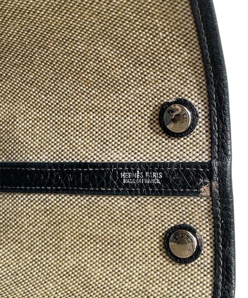 HERMES（エルメス）HERMES (エルメス) ガーデンパーティTTPM/Garden-PartyTTPM/シルバー金具/トワルアッシュ/グレー×ブラック/□H刻印 サイズ:TTPM/23cmの古着・服飾アイテム