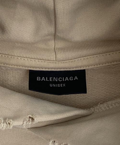 BALENCIAGA（バレンシアガ）BALENCIAGA (バレンシアガ) BE NICEプリントパーカー ベージュ サイズ:Lの古着・服飾アイテム