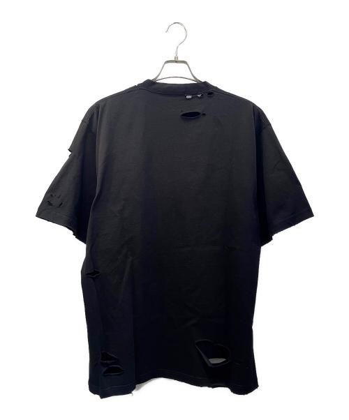 BALENCIAGA（バレンシアガ）BALENCIAGA (バレンシアガ) ロゴプリント デストロイオーバーサイズTシャツ ブラック サイズ:XSの古着・服飾アイテム