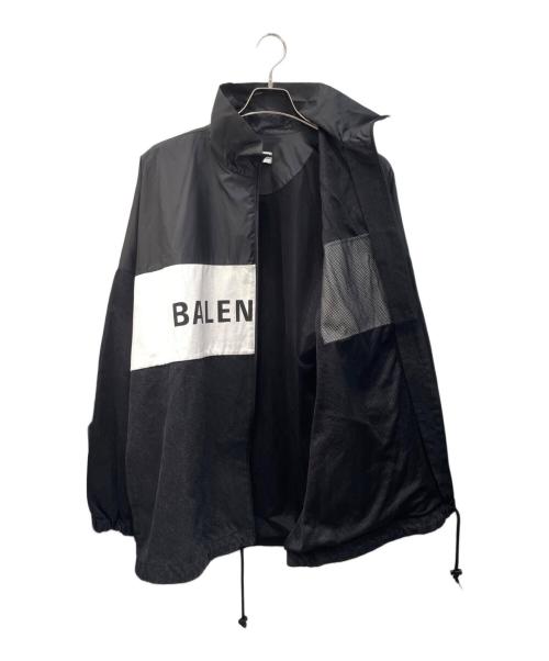 BALENCIAGA（バレンシアガ）BALENCIAGA (バレンシアガ) デニム切替ロゴジャケット ブラック×ホワイト サイズ:36の古着・服飾アイテム