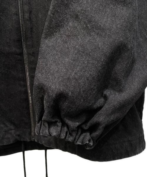 BALENCIAGA（バレンシアガ）BALENCIAGA (バレンシアガ) デニム切替ロゴジャケット ブラック×ホワイト サイズ:36の古着・服飾アイテム